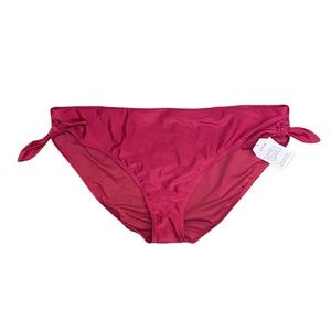 Time and Tru burgundy satin sheen swimsuit bottoms.